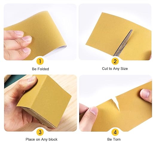 S SATC 320 Grit PSA Longboard Sandpaper 20 Yard Long Continuous Roll, 2-3/4" Wide Self Adhesive Stickyback Sanding Sheets for Automotive, Hand Sanding Blocks,Woodworking, Metal, Plastic