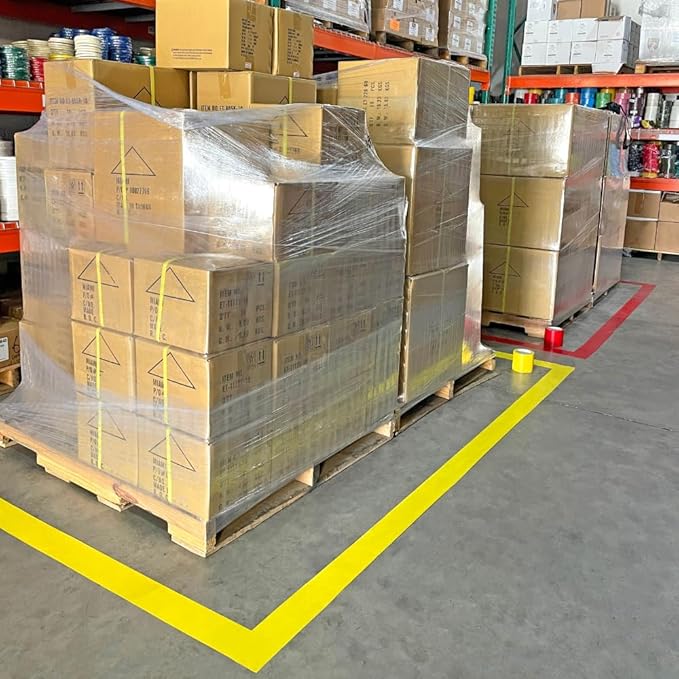 WOD Gray Vinyl Floor Tape, 4 inch x 36 yds. (Pack of 6) Ideal for Floor Marking Gym, Court, or any Other Hard Smooth Tape