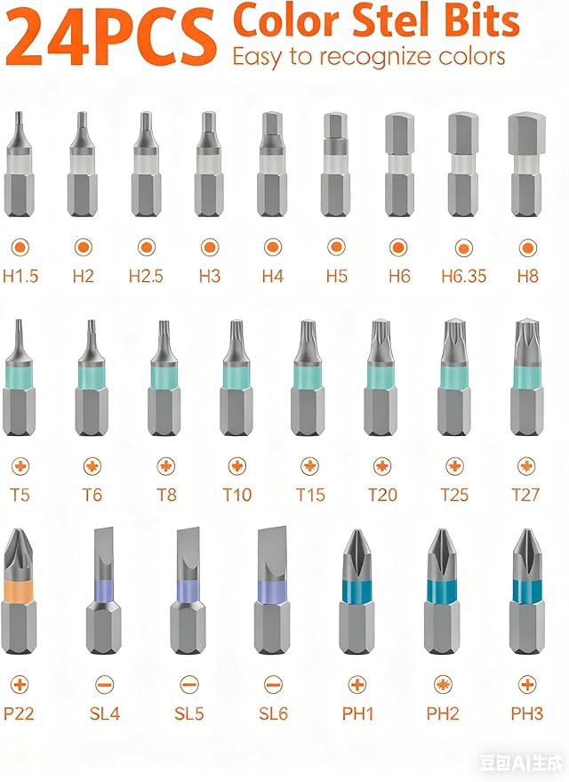24 in 1 Magnetic Screwdriver Set, Multifunctional Screwdriver Tools, DIY Ratchet Screwdriver Set with Detachable Ratchet Handle&Storage Case Portable Repair Tool Kit for DIY, Laptops, Bicycles