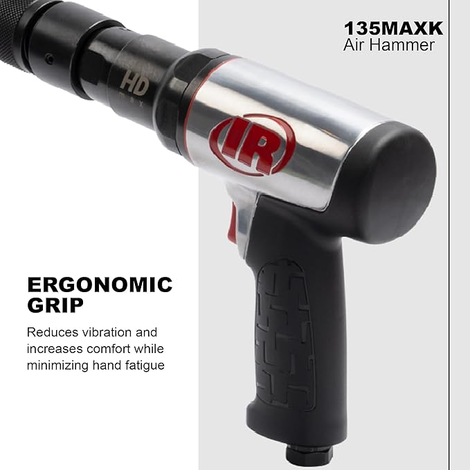 Ingersoll Rand 135MAXK Vibration Reduced Quick-Change Air Hammer 5-Piece Chisel Set, 2,600 BPM, 3" Stroke, Round Shank