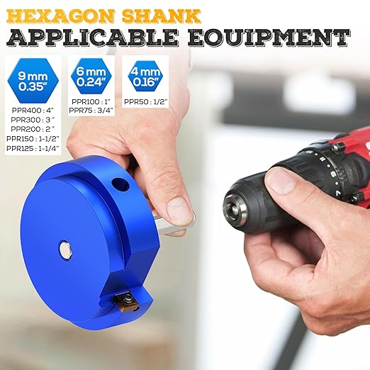 6PCS PVC Pipe Reamer Kit - SCH40 Aluminum Deburring Tool Kit (3/4" to 4") | Dual-Blade Technology | Deburring Tool for PVC & ABS Pipes | Fits Standard 1/2" Drills