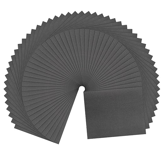 HARFINGTON 50pcs Sandpaper 180 Grit 9 x 11 Inch C-Weight Backing Silicon Carbide Abrasive Wet Dry Sanding Sheets for Wood Finishing, Metal Sanding, Automotive Polishing