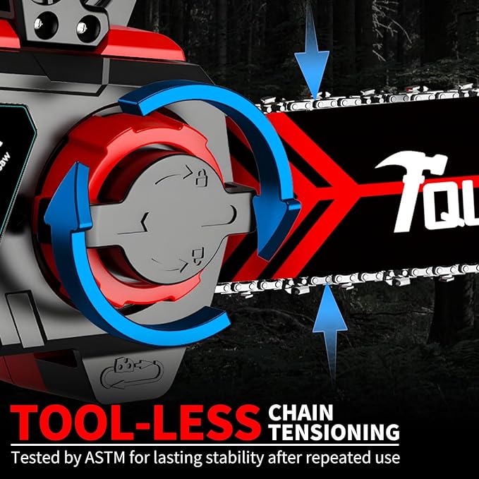 21V Cordless Power Chain Saw – 12 Inch Powerful Brushless Chainsaw for Wood Cutting, Tree Trimming & More! (Battery & Charger Included)