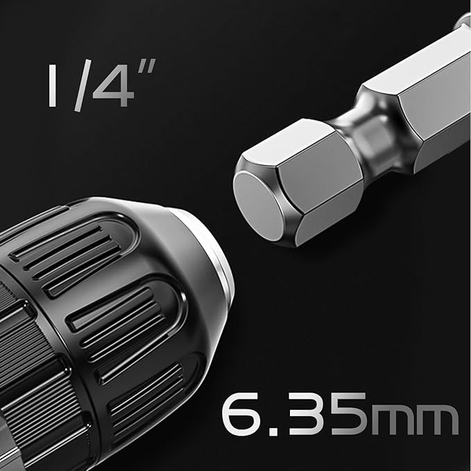Havaro 10-Piece 3/8" 6-Point Nut Driver Bit Set, 1/4" Hex Shank, 2.56" Length, Chrome Vanadium Steel, Metal & Wood