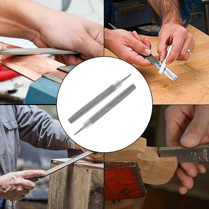 Bivethoi 6 Inch Half Round Cut File, High-Carbon Steel Double Cut Teeth Single Hand File Without Handle Suitable for Wood, Metal, Sharpening