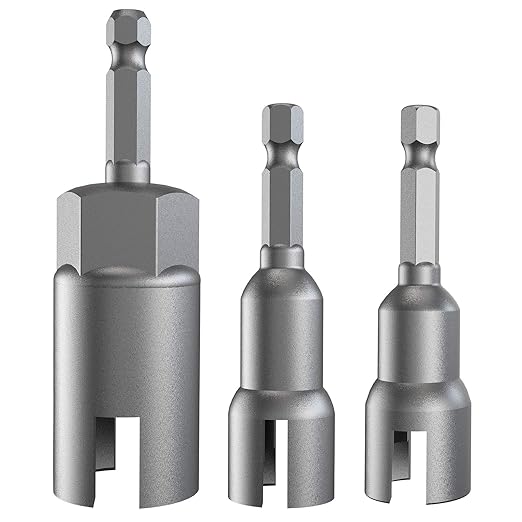 3 Pack 1/4" Hex Shank竊똏ower Wing Nut Driver Set,Slot Wing Nuts Drill Bit Socket Wrenches Tools Set, Drills Bits for Panel Nuts Screws Eye C Hook Bolt
