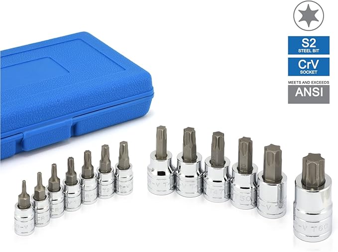 Neiko Professional-Grade 13-Piece Torx Bit T-Socket Set