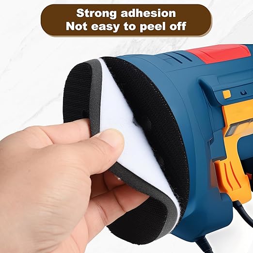 4 Pack Premium Foam Sanding Pads, 5 Inch 8 Holes Hook and Loop Sponge Cushion Buffer Backing Pad, Professional Sponge Sanding Pads and Soft Density Interface Pad for Orbital Sander