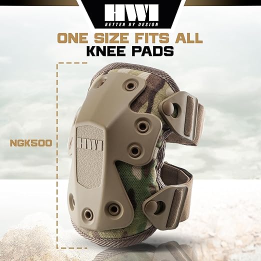 HWI Gear Next Generation Knee Pad for Protection: Combat, Mechanics, Construction, Hunting, Landscaping, Outdoor Survival, Heavy Duty Industrial Grade, Adjustable