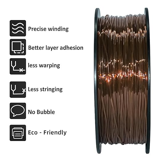 Geeetech TPU Filament 1.75mm, Shore 95A ??Flexible 3D Printer Filament with High Elasticity, 1KG (2.2lbs) Spool, Dimensional Accuracy 짹0.03mm, Fits Most FDM Printers (Clear Brown)