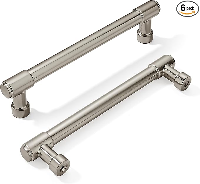 khtumeware 6 Pack Brushed Satin Nickel Cabinet Pulls 6 Inch(152mm) Hole Centers Kitchen Cabinet Handles Cabinet Hardware Kitchen Handles for Cabinets Cupboard Handles Drawer Pulls