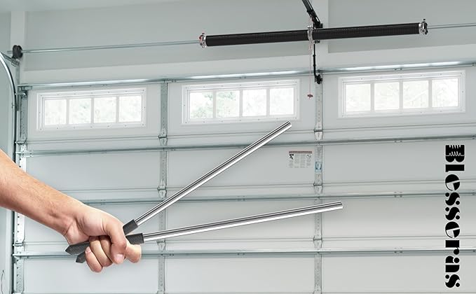 Garage Door Torsion Spring Winding Bars with Non-Slip Handle, D1/2'' x L17.2'', 1 Pair