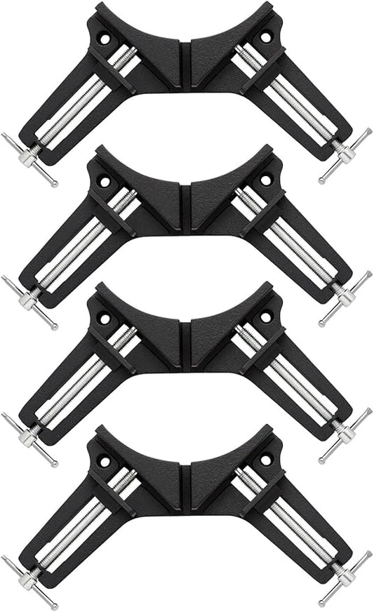4pcs Corner Clamp For Woodworking 90 Degree Right Angle Clamps Aluminum Alloy Metal For Welding, Photo Framing, Drawers, Cabinets, Shelf Fish-Tanks, Glass Holder Square Diy Hand Tool