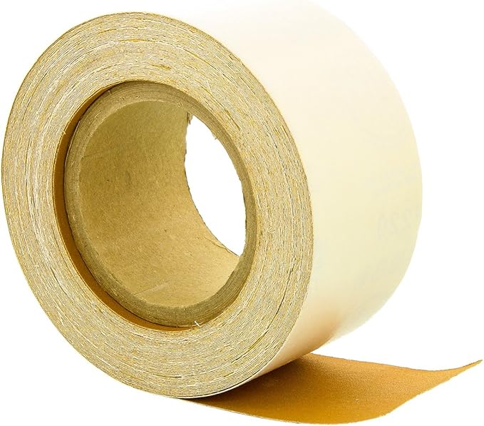 Dura-Gold Premium Gold 180 Grit PSA Longboard Sandpaper, 20 Yard Roll, 2-3/4" Wide, Self Adhesive Stickyback, Woodworking & Automotive Sandpaper Roll, Air File Sand Paper, Auto Sanding Blocks