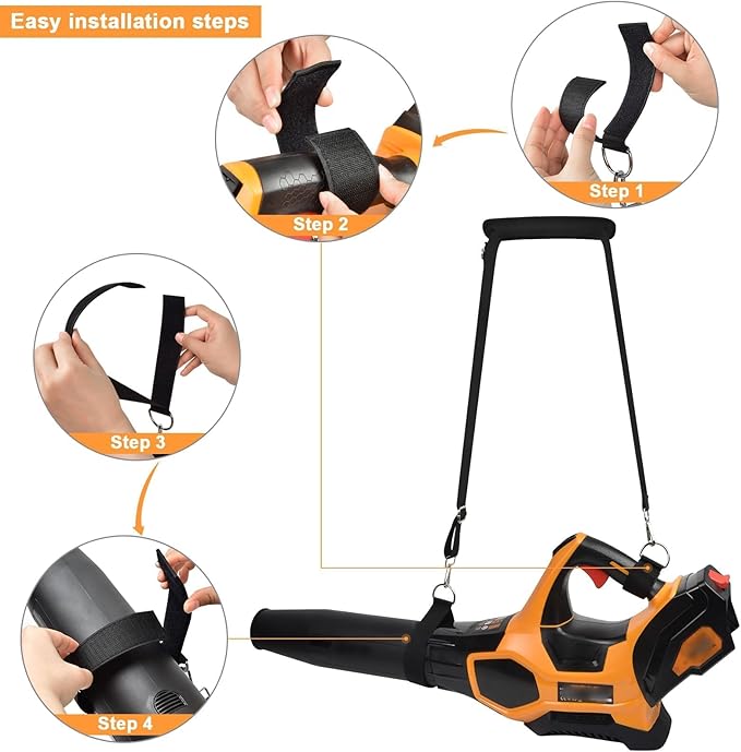 Universal Shoulder Strap for Leaf Blower & String Trimmer, Compatible with WOLFMEN for EGO Power+ for Worx for LAZYBOI for LEAPUL for DEWALT for MZK for Greenworks for Black+DECKE (1, Balck)