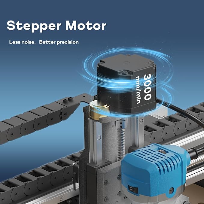 5050 CNC Machine with Linear Rails Ball Screws on 3-Axis, 710W Trim Router Spindle Engraving Milling Machine for Wood Acrylic Aluminum Cutting