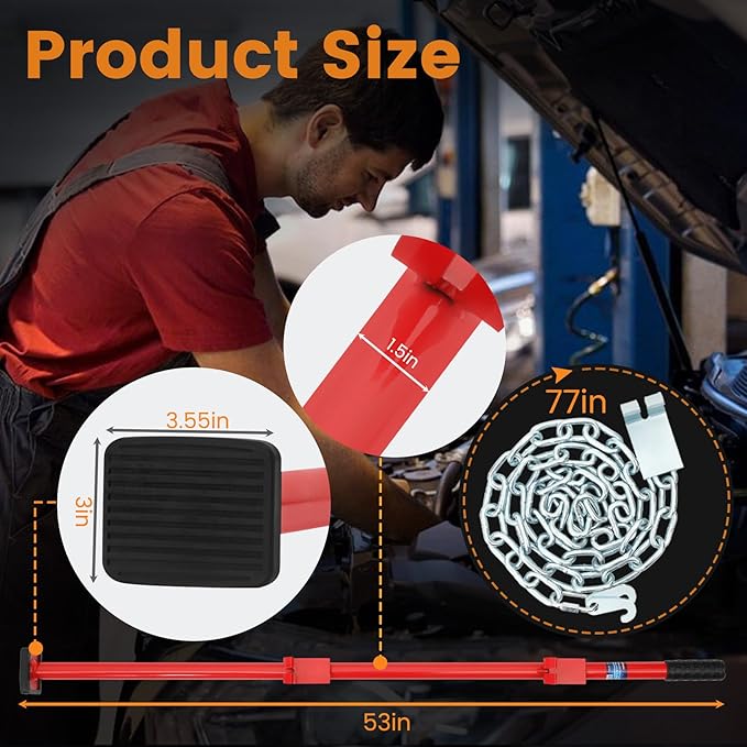 ?솏?솯?솢?솲?솘?솛?솞?솛 Boats and Cars Smoothing Tool, Hustler Stick Tool Auto Body Can Withstand 2200 Pounds of Pulling Force, Dent Tools are Used for Body, Bumper, Hood, Hull and Deck Dent Fix (Red)