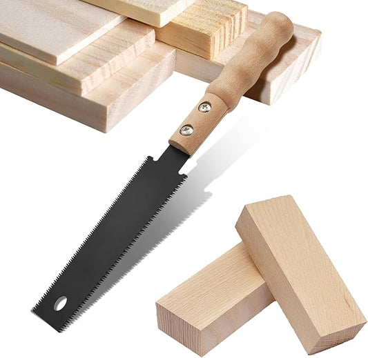 6 Inch Flush Cut Saw, Double-sided Fine Teeth Wood Pull Saw for Hardwood & Softwood Woodworking Trim (15/17TPI)