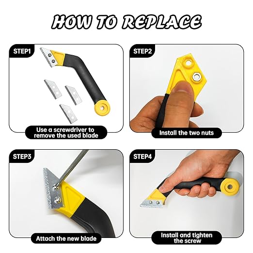 8 Pcs Grout Float Sets Include 9.5 x 4 Inch Molded Rubber Grout Float, 6 Sponge, Angled Tile Saw with 3 Blades Replacement, Removal Tool for Masonry Stucco Drywall Concrete(Yellow)