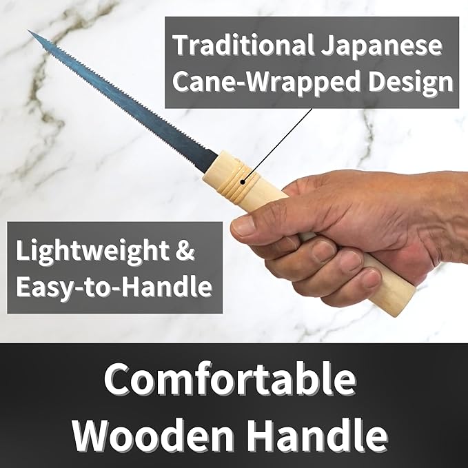 Japanese Pull Saw Woodworking Mini Keyhole Saw 4-3/4" Made in JAPAN, Ryoba Double-Edge Handsaw for Wood, Plywood, Drywall, Sheetrock, Gypsum Board, Plasterboard, Wood Handle