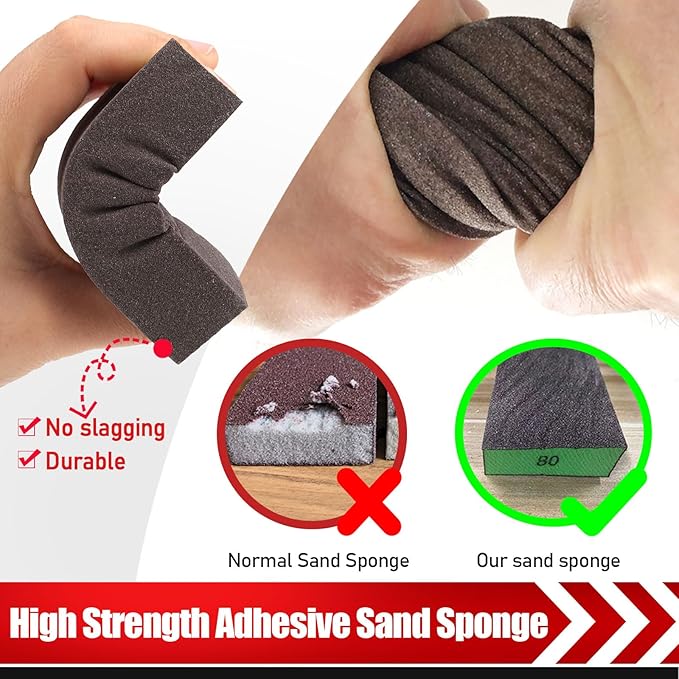 18 Pack Sanding Sponge, Washable and Reusable Sanding Block for Wood Drywall Metal Glasses Coarse/Medium/Fine/Superfine in 60/80/120/220 Grit Sandpaper Block Sand Paper Brick (3.9'' 횞 2.8'')