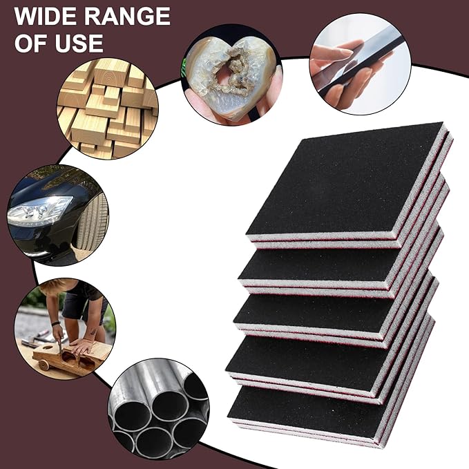 22 Pcs Sanding Sponge 120-3000 Grit Sandpaper Assortment, Washable & Reusable Sanding Blocks for Wood, Metal, Drywall, Glazing, Wet Dry Sandpaper for Smooth Finishing