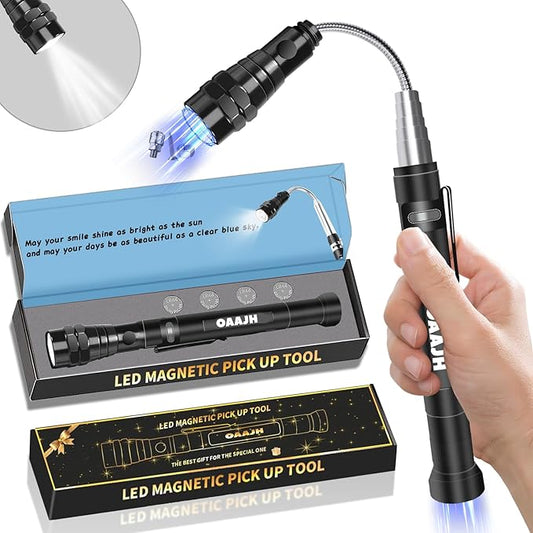 Christmas Stocking Stuffers for Adults, Magnetic Pickup Tool with 3 LED Lights, Telescoping Magnet Flashlight Gifts Dad Gifts from Daughter Son Wife, Cool Gadgets for Men 2024, Birthday Gifts for Men