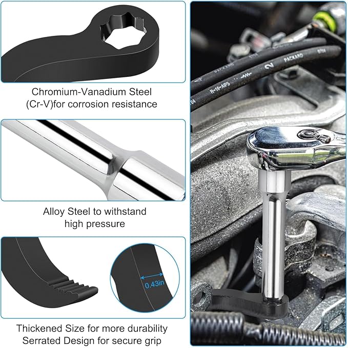 Linkstyle 3pcs Pry Bar Wrench Adapter, 1/2" Drive Crowbar Adapter Head, Half Shaft Removal Tool for Tight Spaces with Extension Bar