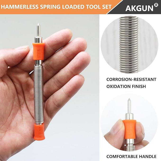 1/8-Inch High Speed Steel Center Punch, Hammerless Center Punch Tool for Drill Marks on Wood or Metal
