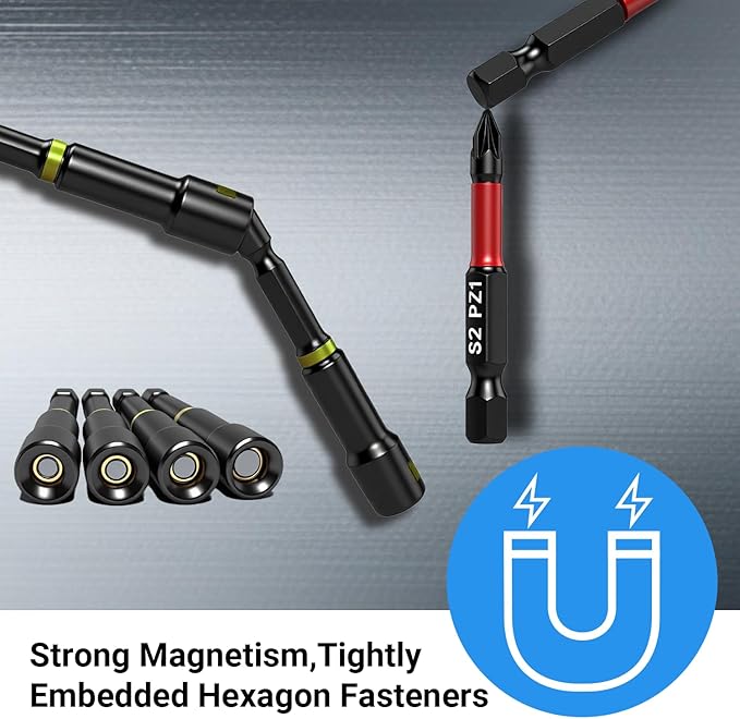80-Piece Impact Magnetic Nut Driver Set, SAE/Metric Nut Driver Set, Socket Adapters, Bit Holder, Wing Nut Driver, Universal Sockets, Quick Release Extension, Power Bits, Slotted Storage Box