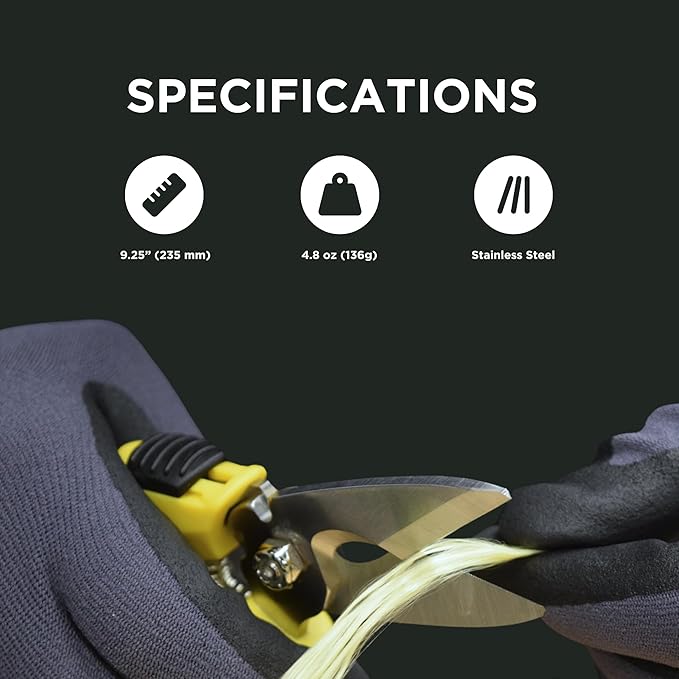 Miller Multi-Purpose KS-3 Angle-Head Fiber Optic Kevlar Scissors, Crimper, and Cable Cutter For Electricians, Technicians, and Linemen