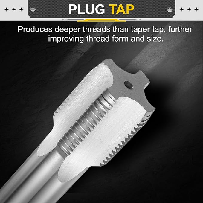 uxcell Hand Plug Tap M35 x 2 H2 Metric Thread Plug Style Taps Straight Flute Screw Tapping Threading Tool High Speed Steel HSS6542