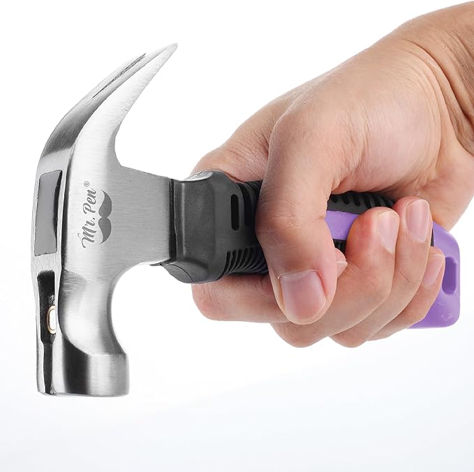 Mr. Pen- 8oz Purple Camping Hammer - Claw, Stubby, Tack, Magnetic, Small for Women, Nail - Tool