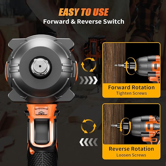Cordless Impact Wrench, 900Ft-lbs (1200N.m) 1/2" Brushless Impact Gun, 21V High Torque Power Impact Driver, 2x4.0Ah Batteries Electric Impact Motor Variable Speeds for Car/Pickup Truck/Mower