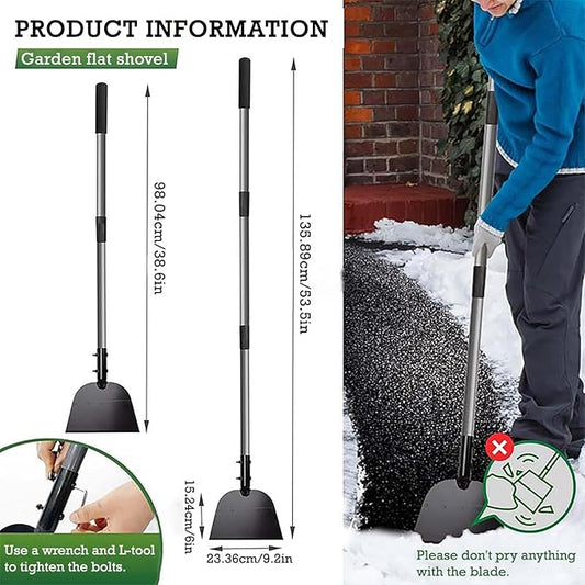 Flat Shovel, Ice Scraper, Snow Shovel, Ice Shovel, 54" Snow Ice Chopper for Walkway, Ice Removal Tool for Road Garden Scraper Garden Cleaning Scraper, Outdoor Weed Remove Tool for Lawn Edging