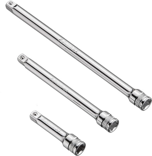 ARES 70243-3-Piece 1/4-Inch Drive Socket Extension Set - Includes 2-Inch, 4-Inch and 6-Inch Extensions - Premium Chrome Vanadium Steel with Mirror Finish