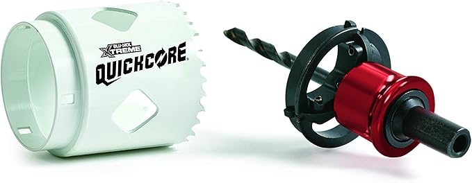 Disston QuickCore 7 pc Set - 1 Each: 1", 1-1/4", 1-1/2", 1-3/4", 2", and 2-1/2" Hole saws, Arbor with a Pilot Drill bit, Hex Key