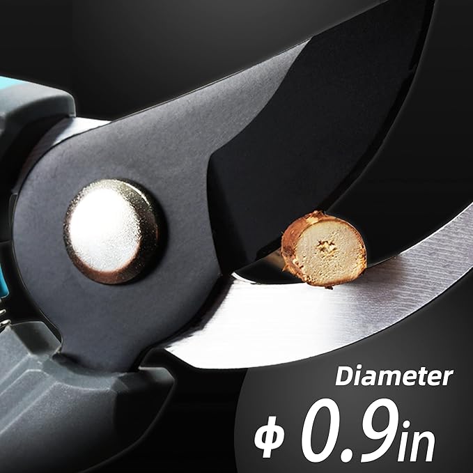 Pruning Shears for Gardening, 8??Stainless Steel Gardening Hand Pruner, Bypass Pruning Shears Steel Blades with Non-stick Coating Adjustable Up to 3/4" Cut Reinforced Plastic Handles