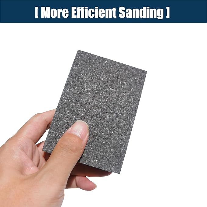 6 PCS 220 Grit Hand Sanding Blocks Set - Fine Sander Sponge, Wet and Dry Dual-use Sanding Sponges, Washable and Reusable, Ideal for Wood Metal Wall Polish