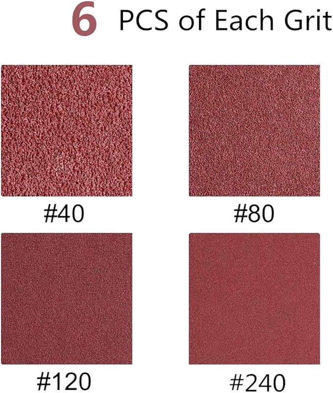 24 Pcs 3x18-Inch Aluminum Oxide Sanding Belts,6 Each of 40 80 120 240 Grits,for Belt Sander