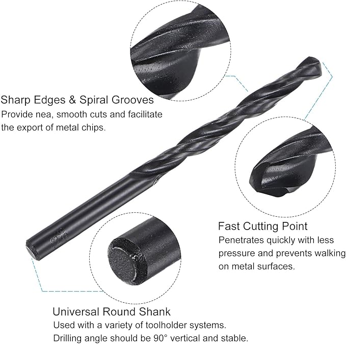 uxcell Metric Tap and Drill Bit Set, M9 x 1.25 Thread Tap & 7.8mm Black Oxide Twist Drill Bit, Straight Flute Tap Tapping Threading Repair Tool Kit