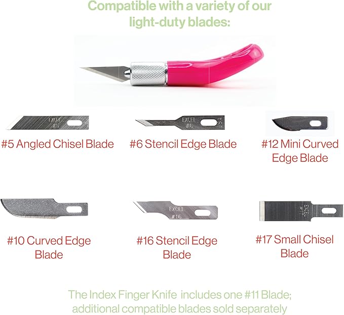 Excel Blades K71 Fingertip Craft Knife ??7-Inch Ergonomic Hobby Knife with Finger Loop ??Precision Cutting Tool for Paper, Vinyl, Foam, and Stencils ??Includes #11 Blade and Safety Cap ??Pink