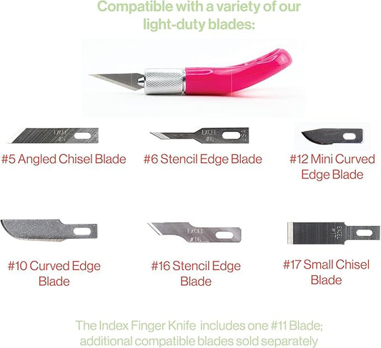 Excel Blades K71 Fingertip Craft Knife ??7-Inch Ergonomic Hobby Knife with Finger Loop ??Precision Cutting Tool for Paper, Vinyl, Foam, and Stencils ??Includes #11 Blade and Safety Cap ??Pink