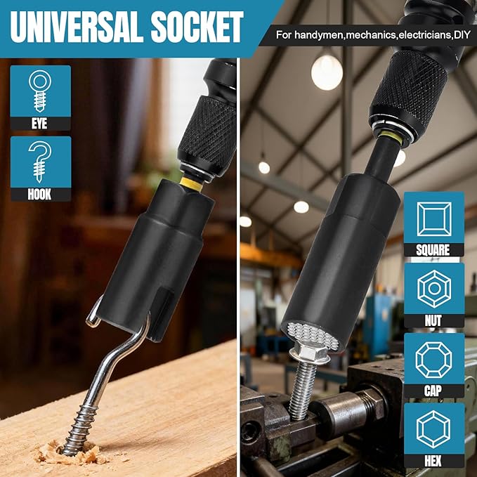80PSC Magnetic Impact Nut Driver Set - Metric & SAE with Socket Adapters, Wing Nut Driver, Bit Holder, Universal Sockets, Quick Release Extension, Power Bits, 1/4'' Quick Change, Storage Box