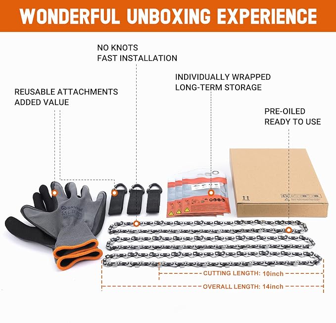 Savior 3PC 10 Inch Chainsaw Chain, 3/8" LP Pitch .043" Gauge 40 Drive Links for Worx WG322, EGO PSA1000, Ryobi P546, LCS1020, CMCCS610D1 - R40 AC1000 (3 Chains)