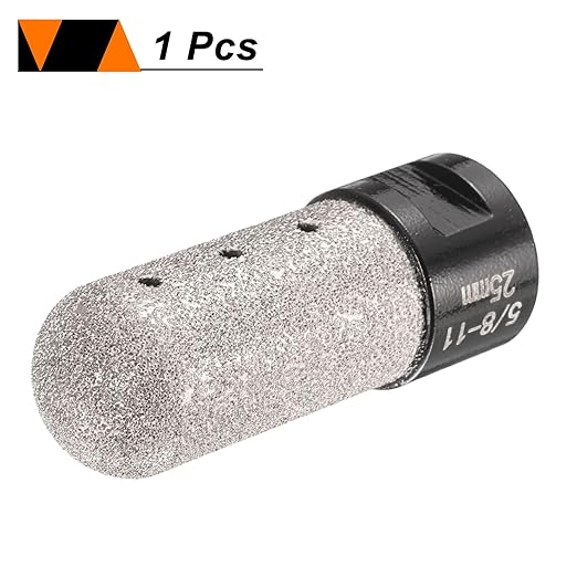 HARFINGTON Diamond Finger Bit 25mm Dia Dry Core Bit with 5/8"-11 Thread Diamond Chamfer Bit for Enlarging Shaping Milling Existing Holes on Porcelain Tile Ceramic Marble Countertop, Black