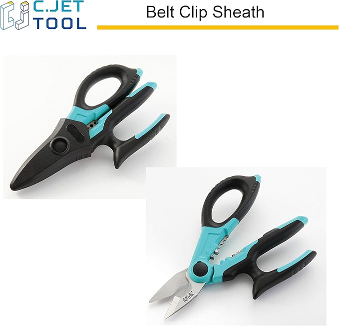 7" Stainless Professional Electrician Scissors Multi-Grip Design Aluminium Copper Soft Cable