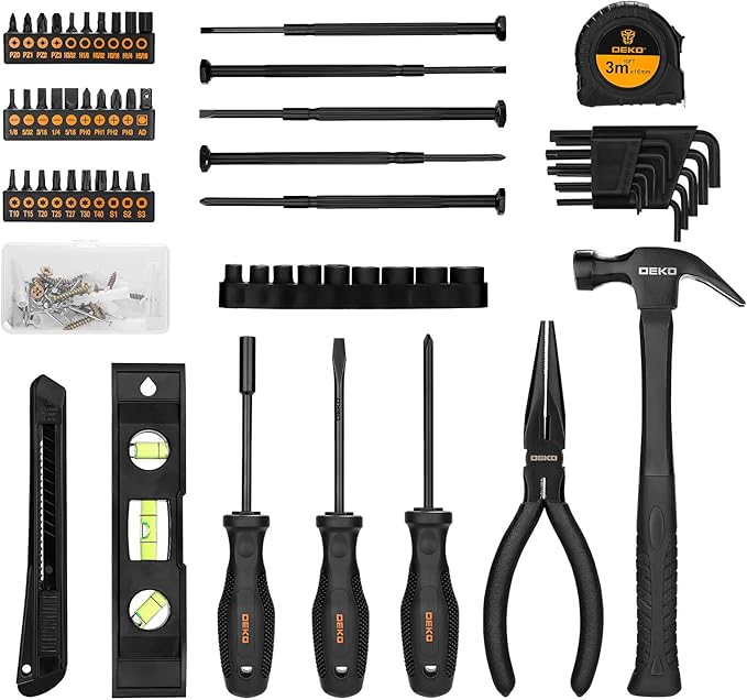 DEKOPRO Tool Kit Set Box Home Repair Tools Basic Hand Toolbox Sets