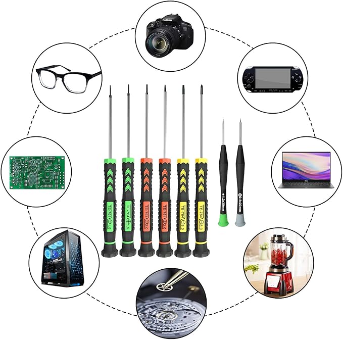 Screwdriver Set, 12 Pcs Small Screwdriver Set with Flathead Phillips Pentalobe Screwdriver In Different Sizes for iPhone PC Laptop Eyeglass Jewelry Watch