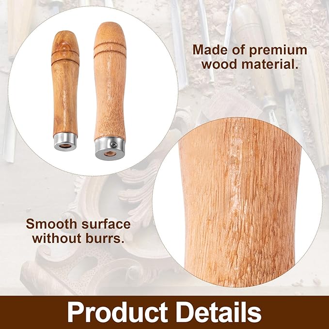 20pcs Wooden File Handles, 10pcs Medium (0.8x3.7 inch) & 10pcs Large (0.9x4.2 inch) for Metal File, Wood File, Screwdriver